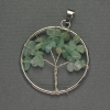 Pendant Tree of Life Jade, natural stone, diameter 36mm±, length 47mm±