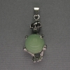 Skeleton Pendant with Jade Ball, 16 mm diameter ± 20x50 mm