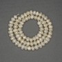 Freshwater White Oval Pearls on a Thread, Diameter 6-6.5 × 4.5 mm, Length 36 cm