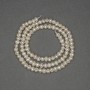 Freshwater white oval pearls on a thread, diameter 4×3 mm, length about 35 cm
