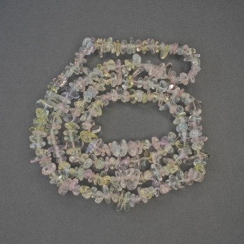 Assorted beads on a beading thread, tiny, diameter 6–10×2–4 mm, length 80 cm+