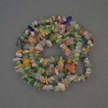 Assorted Cat's Eye Beads on Beading Thread, diameter 6-10×2-4 mm, length 76 cm