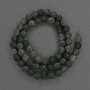 Green Jasper Beads, Faceted Round Beads, 6 mm Diameter, On Thread, 36 cm Length+