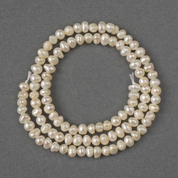 Beads from natural river pearls 4x5 mm, 36 cm long on a thread