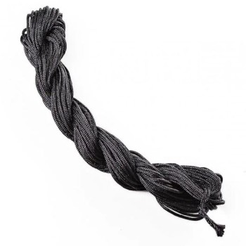 Black Shamballa cord, 5m skein, 1mm diameter