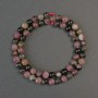 Tourmaline beads — smooth ball, 6.5 mm diameter, 39 cm length on thread