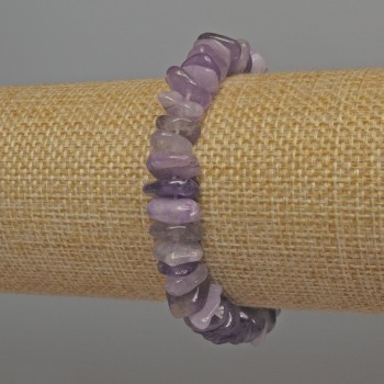 Amethyst chip bracelet, 8-12×4 mm, 18 cm long, stretch