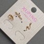 Xuping 'Snake' Stud Earrings with Green Crystals 13mm, 18K Gold Plating