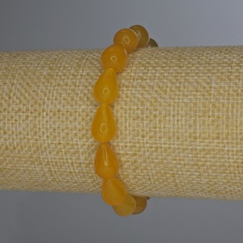 Citrine Drop Bracelet 12x8 mm, 18 cm Length, Stretch