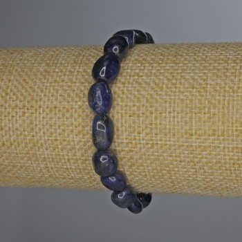 Faceted lapis lazuli bracelet, beads 10×7 mm, length 18 cm, elastic stretch cord