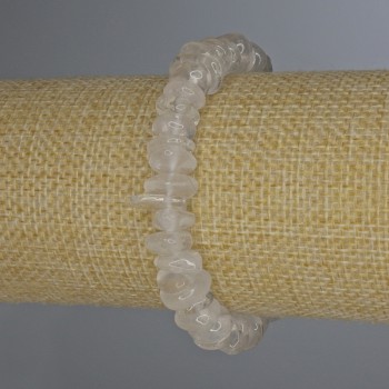 Elastic bracelet with faceted rock crystal beads, 8-14x4 mm, 18 cm long