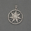 Star Pendant with White Crystals, Silvery Metal, Diameter 20mm±, Length 27mm±