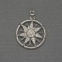 Star Pendant with White Crystals, Silvery Metal, Diameter 20mm±, Length 27mm±