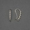 Silver-toned ear wires for earrings with white crystals, 19x2 mm - pair