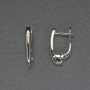 Ear hooks for earrings, silver-colored metal, 18×3 mm - pair