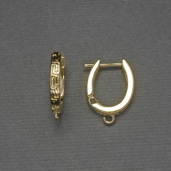 Gold-tone earring hooks 18×3 mm - pair