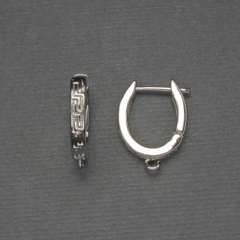 Ear hooks for earrings, silver-colored metal, 18×3 mm — pair