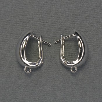 Silver-colored ear hooks for earrings 18×10 mm - pair