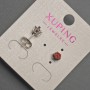 Xuping Stud Earrings with Red Crystal, 5 mm Diameter, Rhodium-Plated