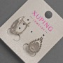 Xuping Earrings, Diameter 11mm, Length 18mm, Rhodium
