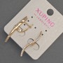Xuping Earrings with White Crystals, 2 mm Diameter, 34 mm Length, 18K Plating