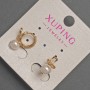Xuping Earrings with Mallorca Bead, diameter 6 mm +/-, length 14 mm +/-, 18K Gold Plating