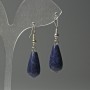 Lazurite Drop Earrings, diameter 10×25 mm, length 40 mm