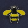 Bee Brooch yellow and black enamel on silver-toned metal 30×37 mm+