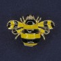 Brooch 'Bee' yellow and black enamel, black crystals, gold-tone metal 25×35 mm+