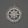 Star Pendant with White Crystals, Silver-Toned Metal, diameter 25mm, length 30mm
