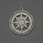 Star Pendant with White Crystals, Silver-Toned Metal, diameter 25mm, length 30mm