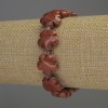 Red Jasper Flower Bracelet, diameter 15 mm +/-, seed beads 3 mm +/-, length 18 mm +/- stretch