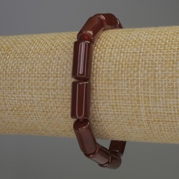 Carnelian Cylindrical Bracelet, diameter 15×8 mm, 18 cm stretch