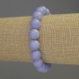 Blue Agate Bracelet (Pressed) Smooth Bead, 10 mm Diameter, 18 cm Length, Stretch
