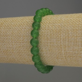 Chrysoprase Bracelet with Smooth Beads, 8mm, 18 cm Stretch
