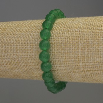 Jade bracelet with smooth beads, 8 mm diameter, 18 cm length, stretch