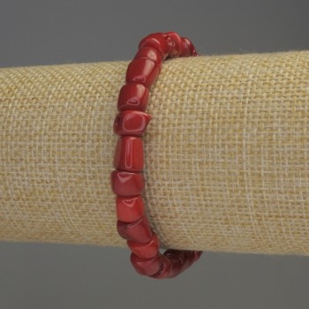 Coral rubble bracelet, 5–8×8 mm diameter, 18 cm length, stretch