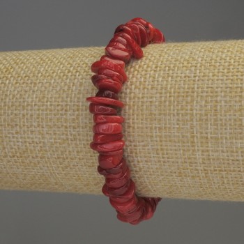 Coral crumb bracelet, diameter 9×2–3 mm, length 18 cm stretch