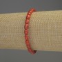 Orange Coral Barrel Bracelet, 6x5 mm diameter, 18 cm length, stretch