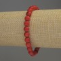 Coral Bracelet with Smooth Beads, 7 mm diameter