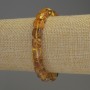 Amber Bracelet Smooth Cube 7x7 mm, 18 cm, stretch