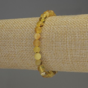 Amber bracelet with smooth beads — diameter 7mm, length 18cm, stretch