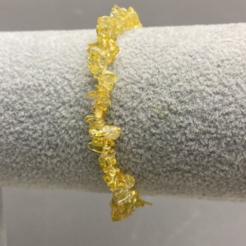 Citrine chip bracelet, 6x3 mm, 18 cm length, stretch