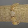 Yellow Calcite Bracelet Flower, beads 15×6 mm, 3 mm beads, length 18 cm, stretch
