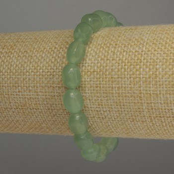 Jade bracelet with faceted beads, diameter 11×8 mm, length 18 cm stretch