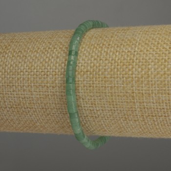 Nephrite Rondelle Bracelet, diameter 4×2.5 mm, length 18 cm stretch