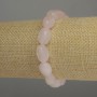 Pink Quartz Faceted Bead Bracelet, diameter 10-12x10 mm, length 18 cm stretch