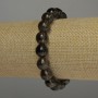 Smoky topaz bracelet with smooth beads, 10 mm diameter, 18 cm length, stretch
