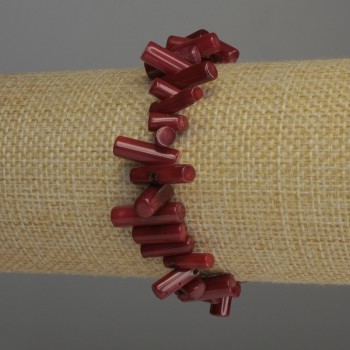 Coral Column Bracelet, diameter 8-15×3-5mm, length 18cm stretch