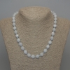 Faceted natural aquamarine necklace, 10x8 mm beads, length 50 cm ± with clasp